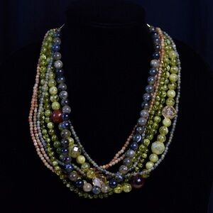 Multi strand chunky beaded necklace